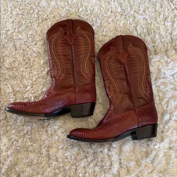 ? Ferrini Genuine Teju Lizard Western Cowboy Boots – Brown – Size 11 main image 15